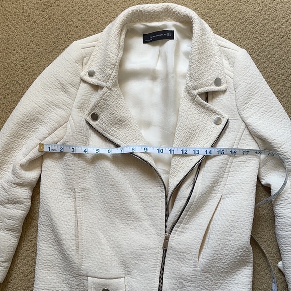 Zara off-white Moto Coat - Picture 11 of 12
